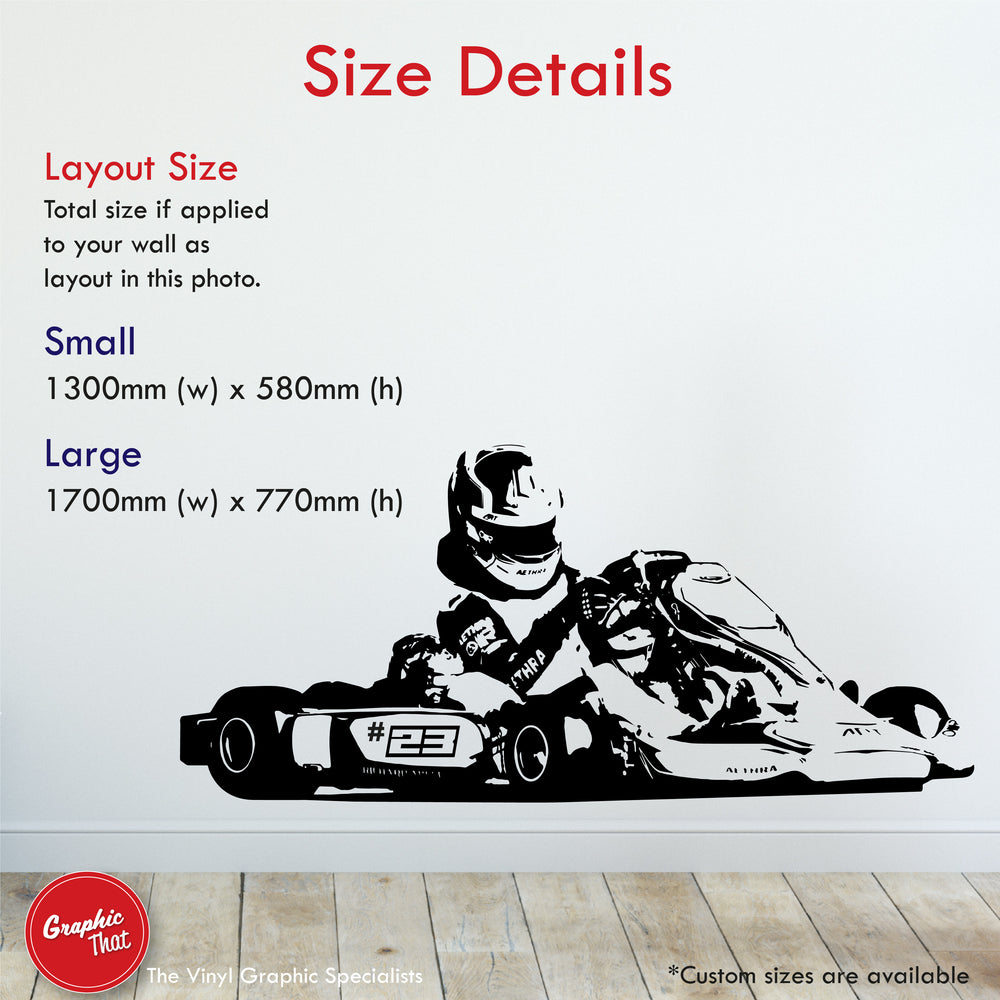 Karting Personalised Wall Art Sticker