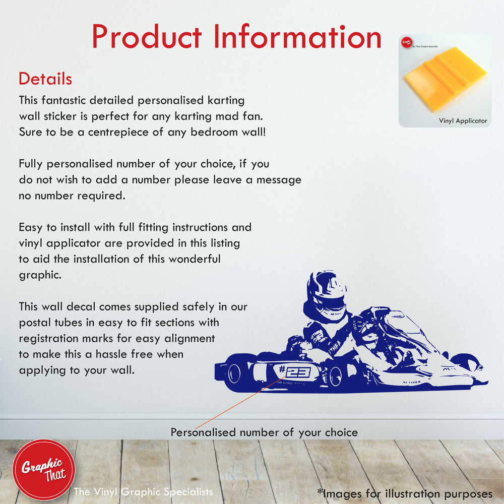 Karting Personalised Wall Art Sticker
