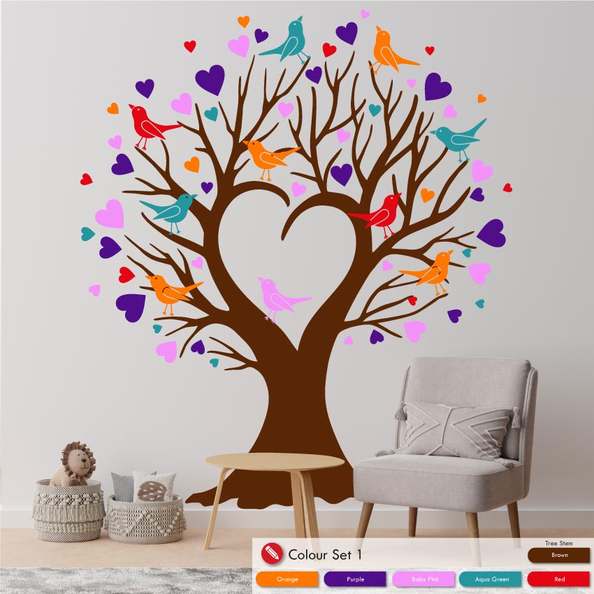 Love Heart Family Tree Wall Decal