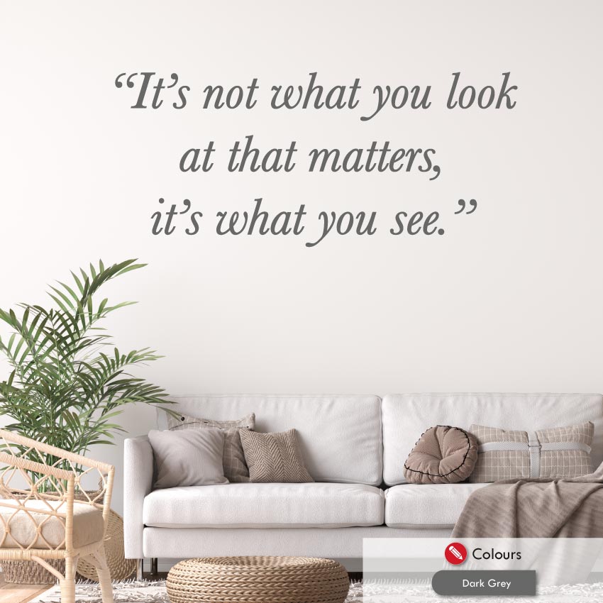 Mindfulness wall sticker quote for the home dark grey