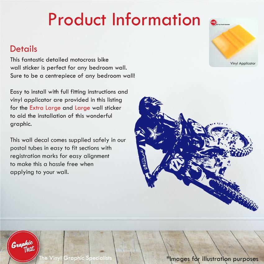 Motocross wall art decal product information