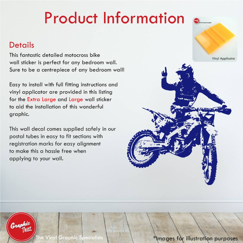motocross biker wall art decal product information