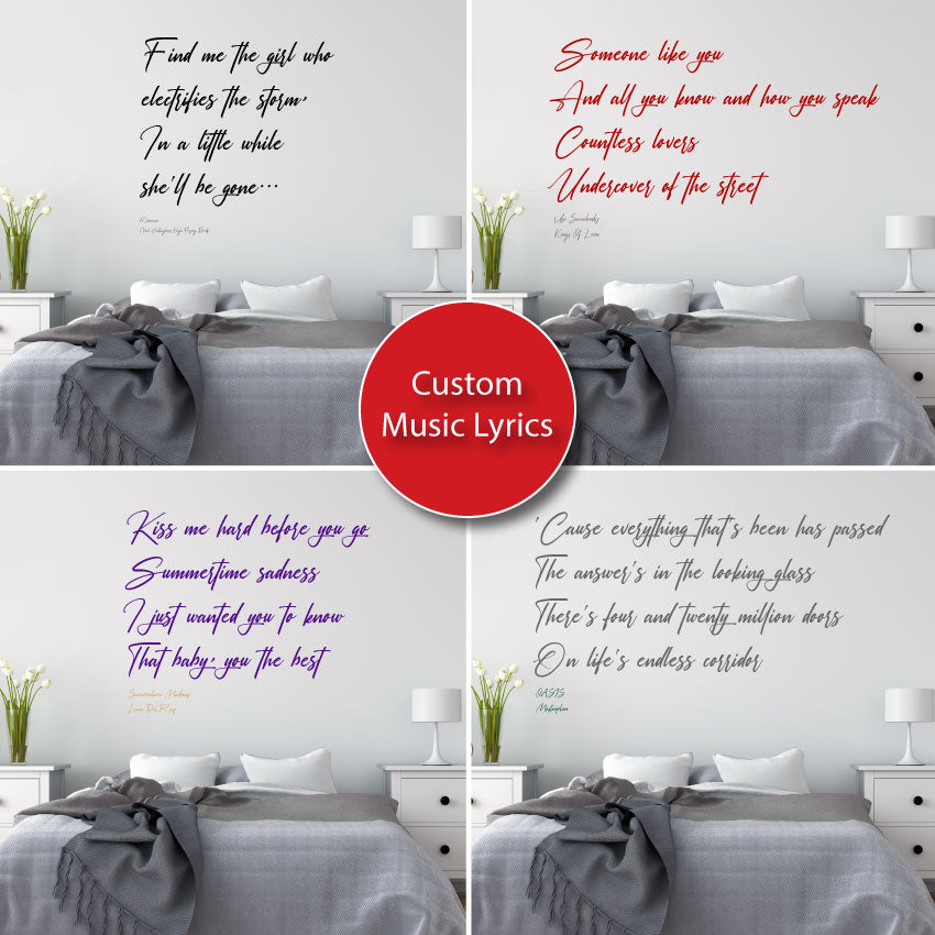 Custom Music Lyrics Wall Art Sticker