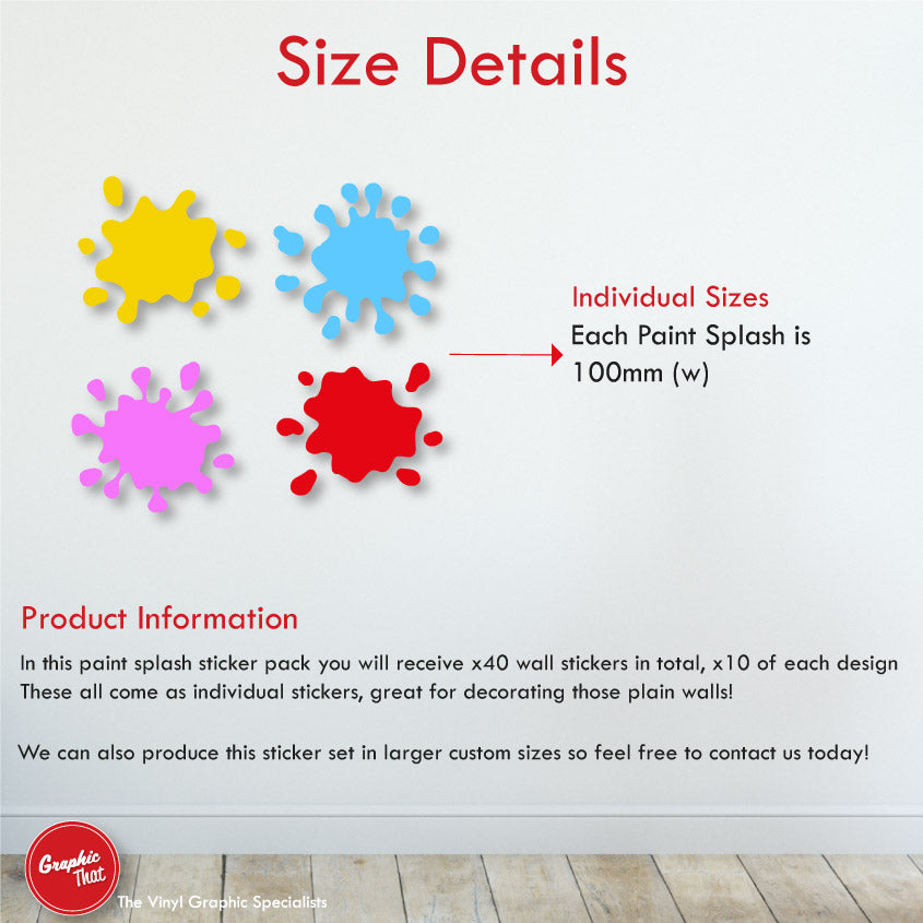 Paint Splashes Wall Art Stickers x40