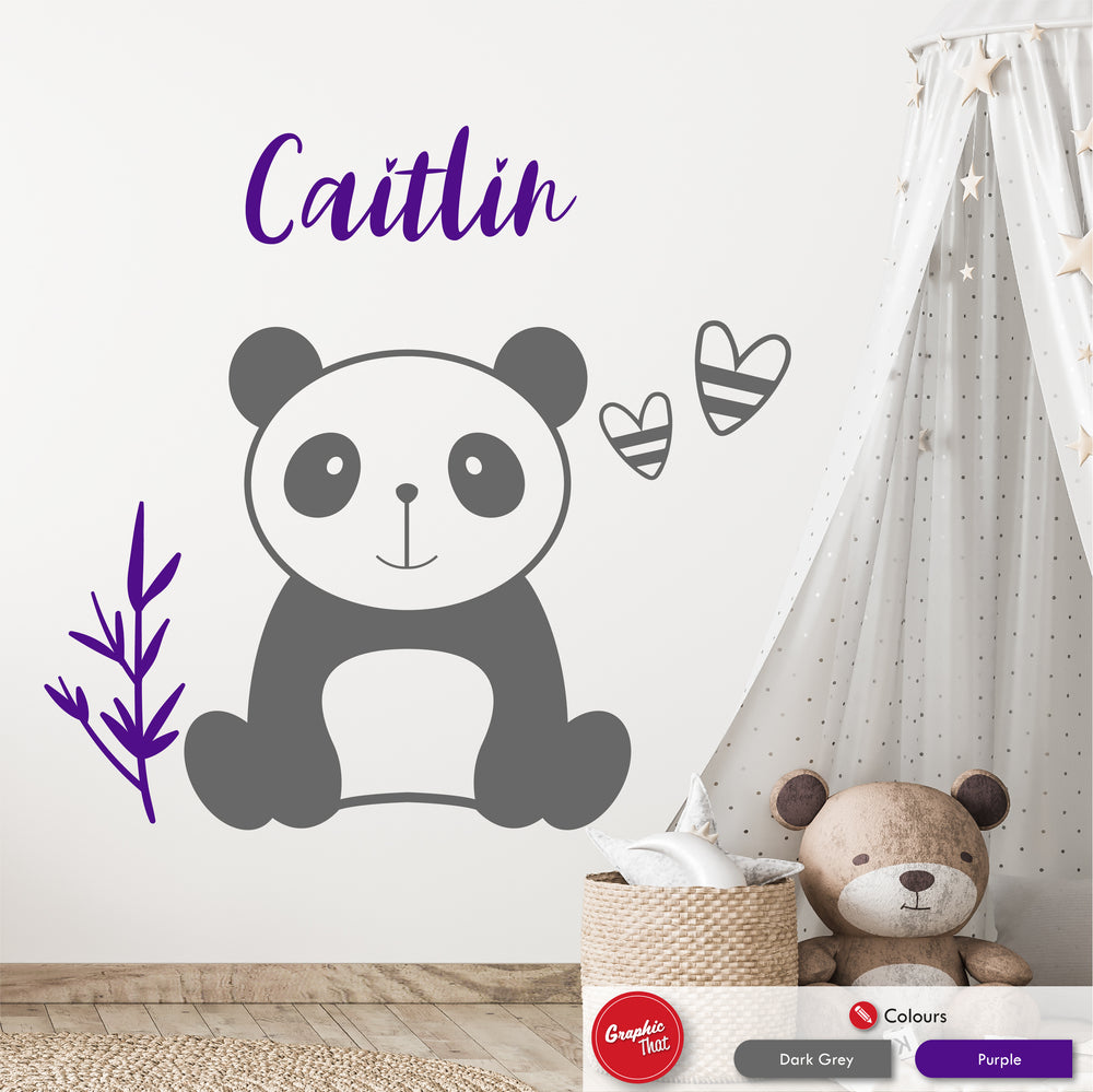 Panda Bear Personalised Wall Art Sticker