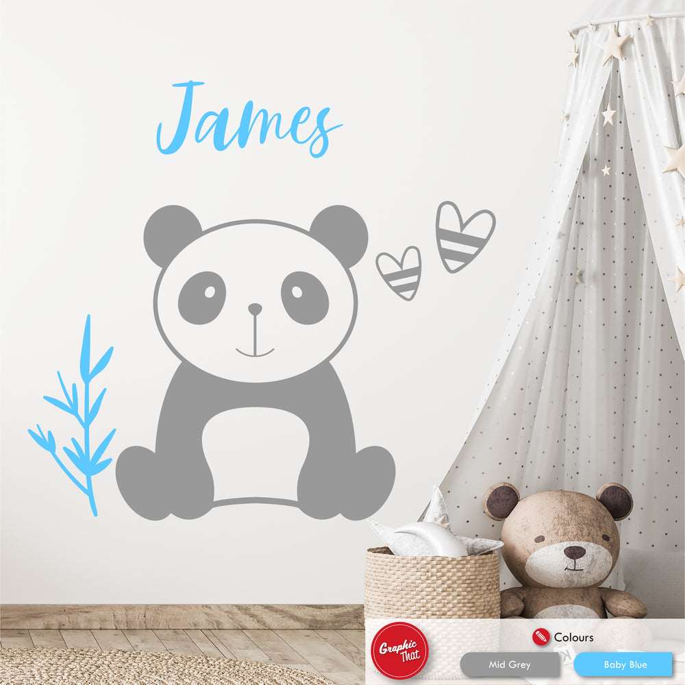 Panda Bear Personalised Wall Art Sticker