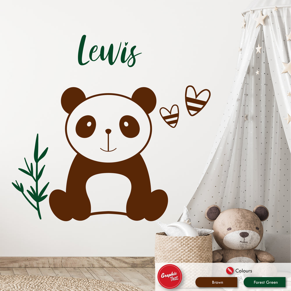 Panda Bear Personalised Wall Art Sticker