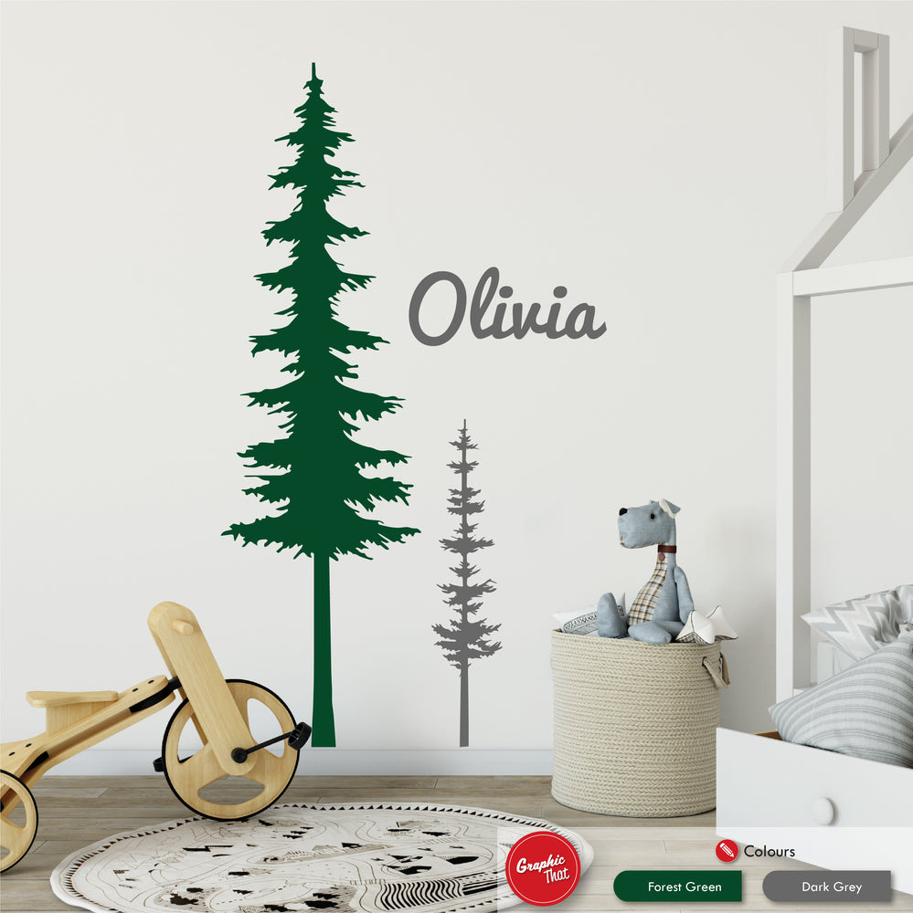 Pine Tree Personalised Wall Art Decal