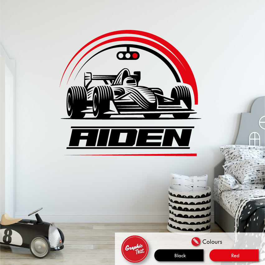 Race Car Personalised Wall Art Decal