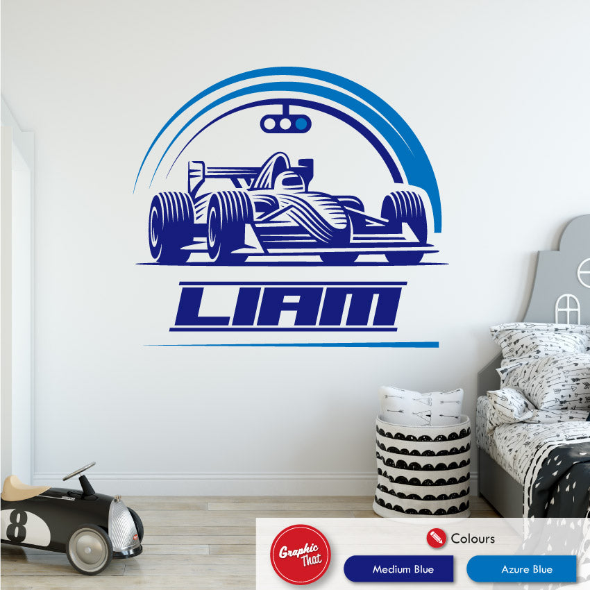 Race Car Personalised Wall Art Decal