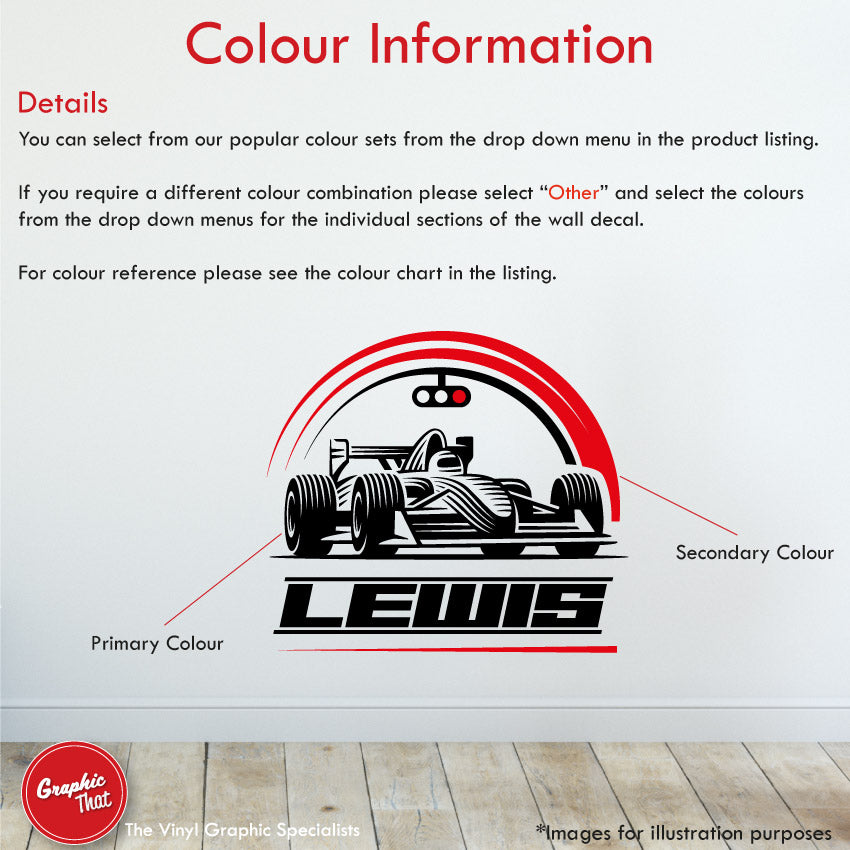 Race Car Personalised Wall Art Decal