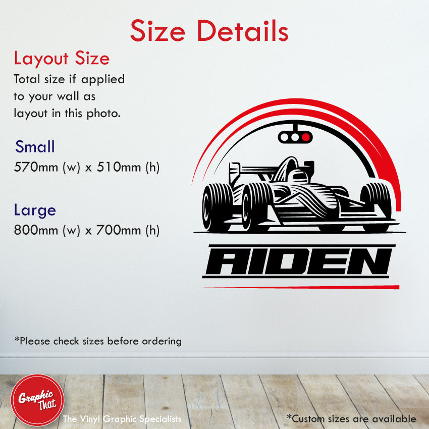 Race Car Personalised Wall Art Decal