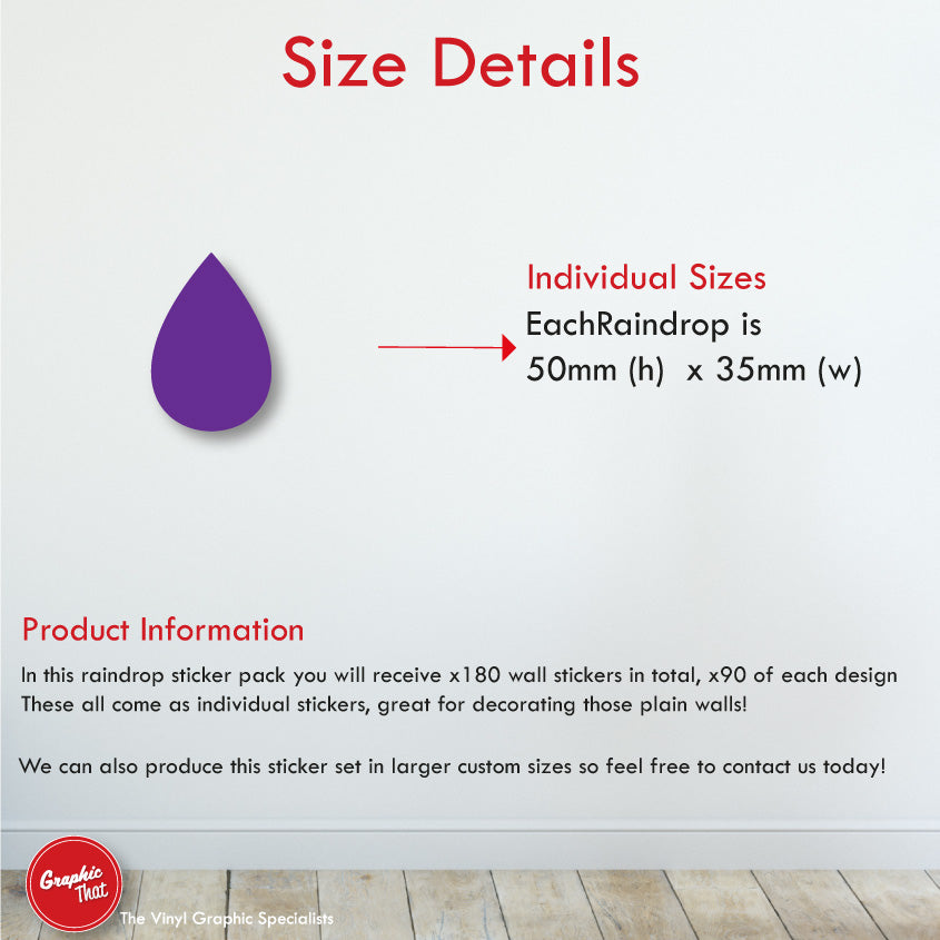 Raindrops Nursery Wall Stickers x180