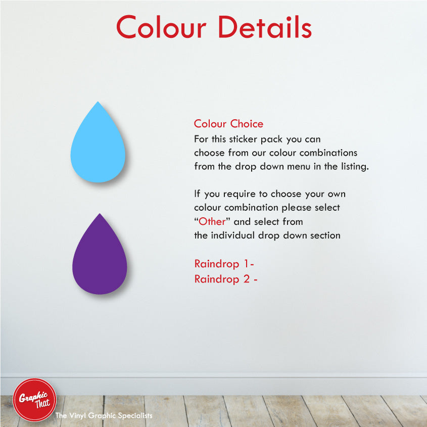 Raindrops Nursery Wall Stickers x180