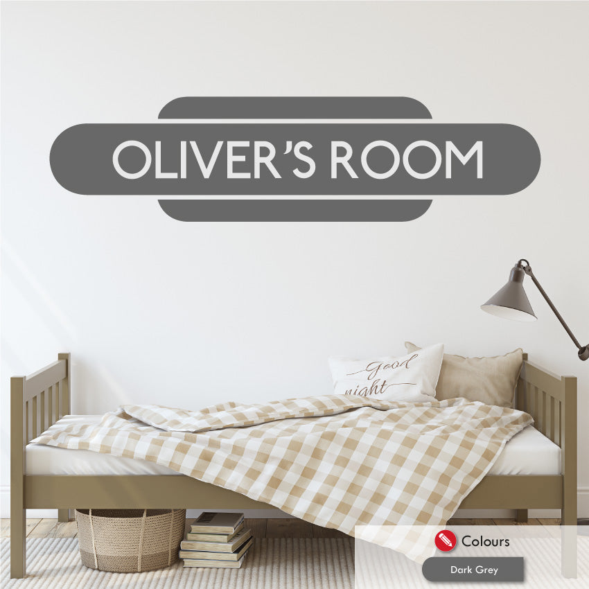 Train Sign Personalised Wall Sticker