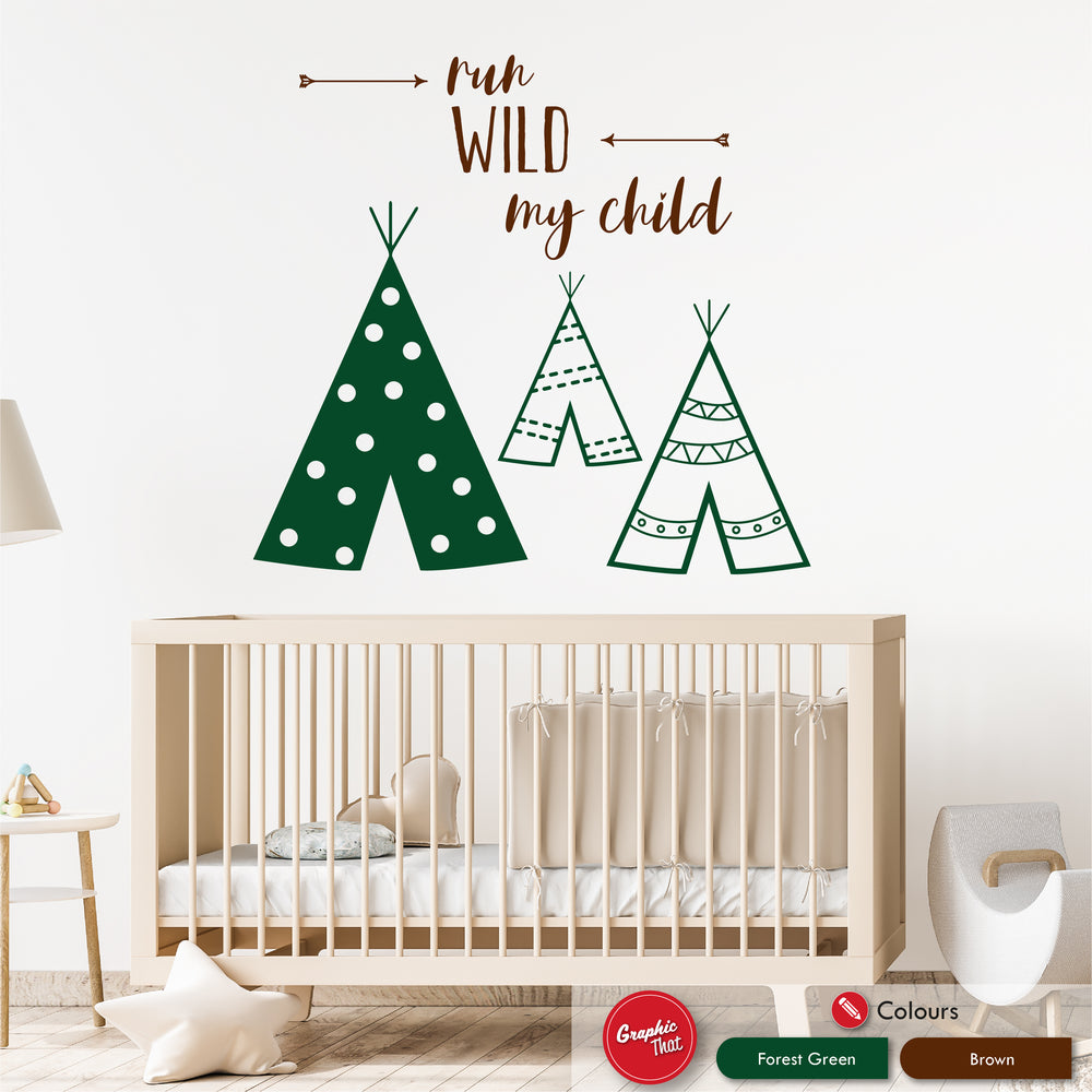 Run Wild My Child Quote Wall Art Decal