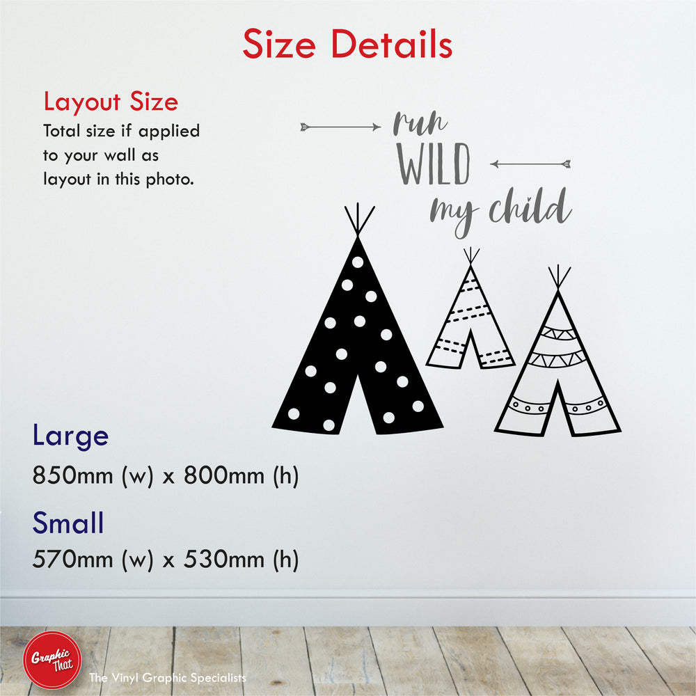 Run Wild My Child Quote Wall Art Decal