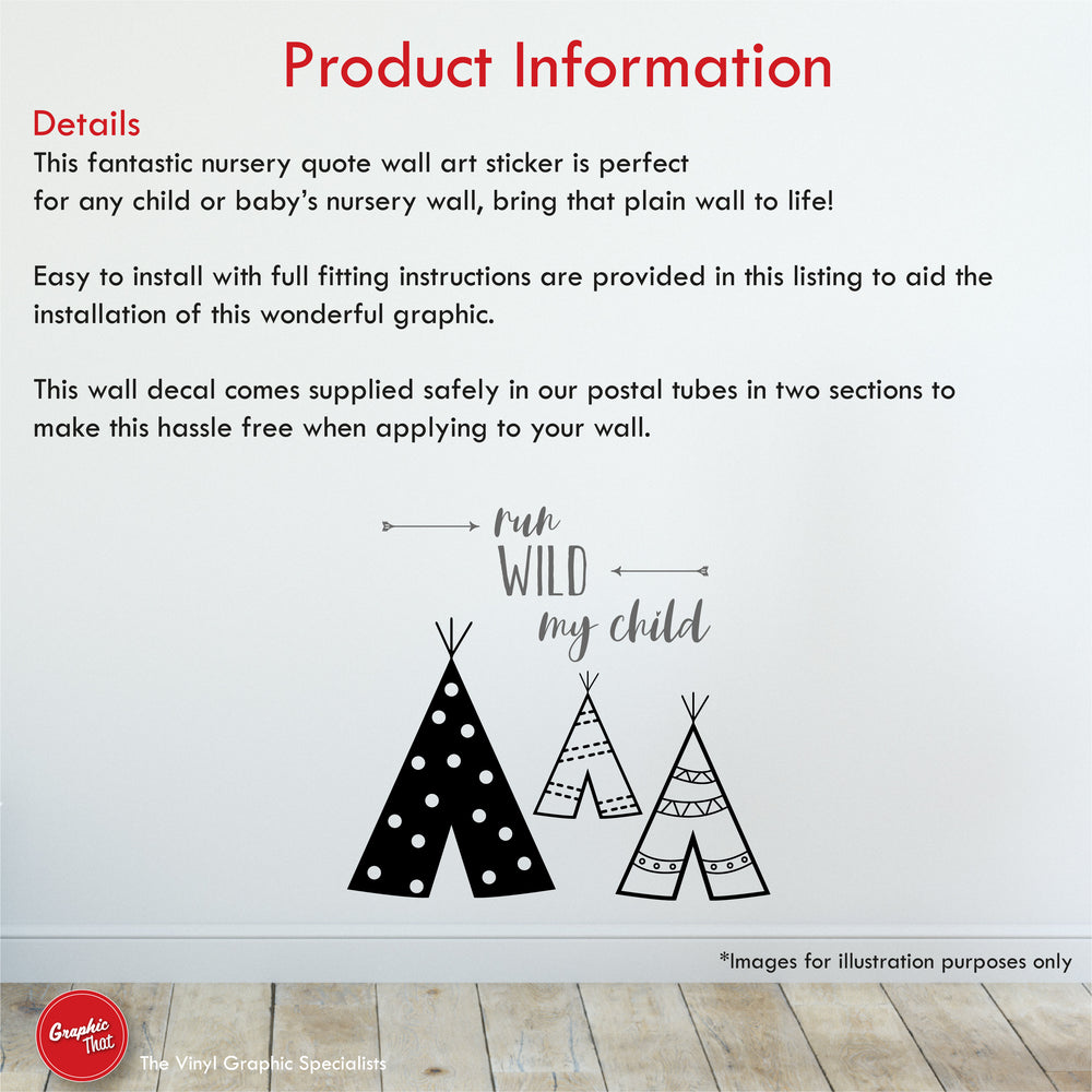 Run Wild My Child Quote Wall Art Decal