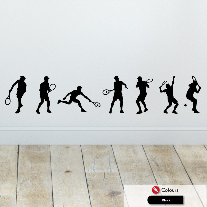 Boys Tennis Wall Art Stickers Black