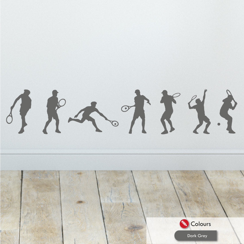 Boys Tennis Wall Art Stickers Dark Grey