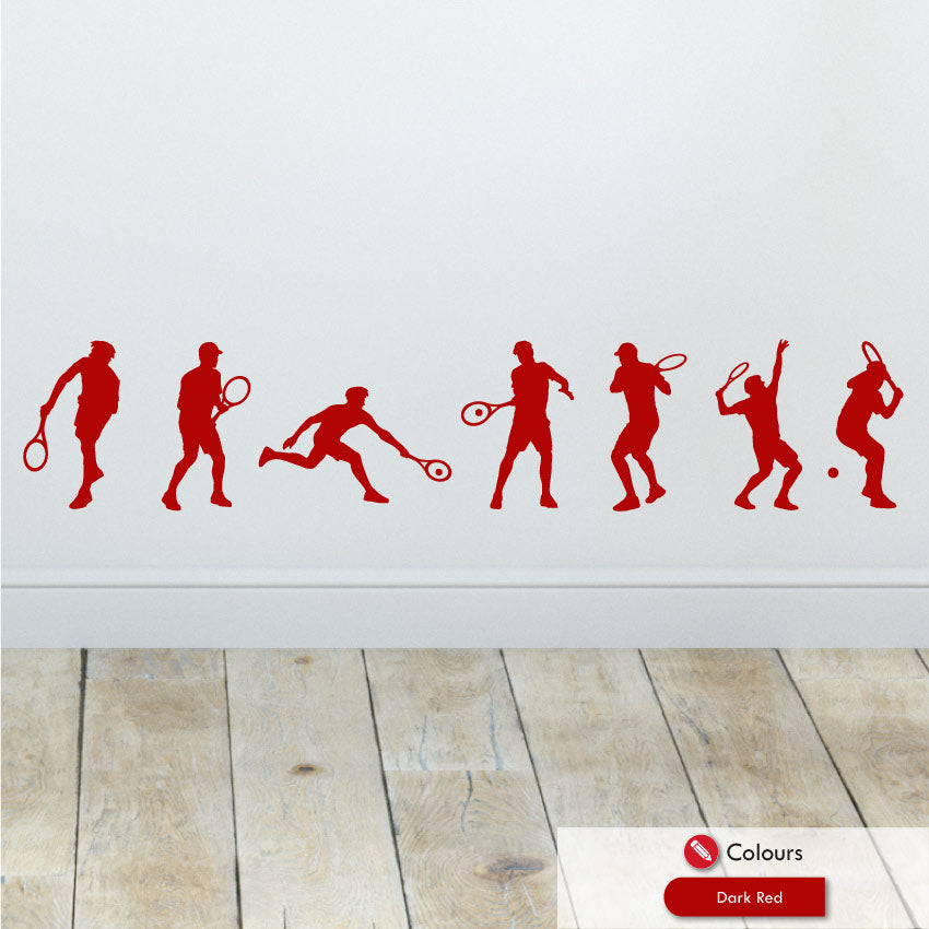 Boys Tennis Wall Art Stickers Dark red