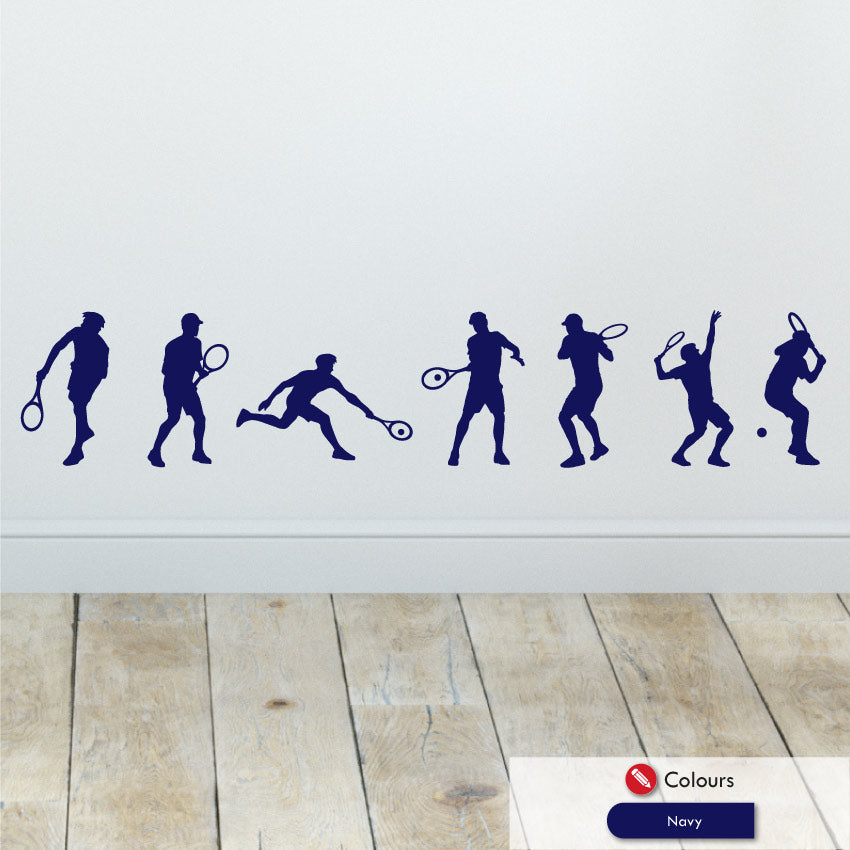 Boys Tennis Wall Art Stickers Navy