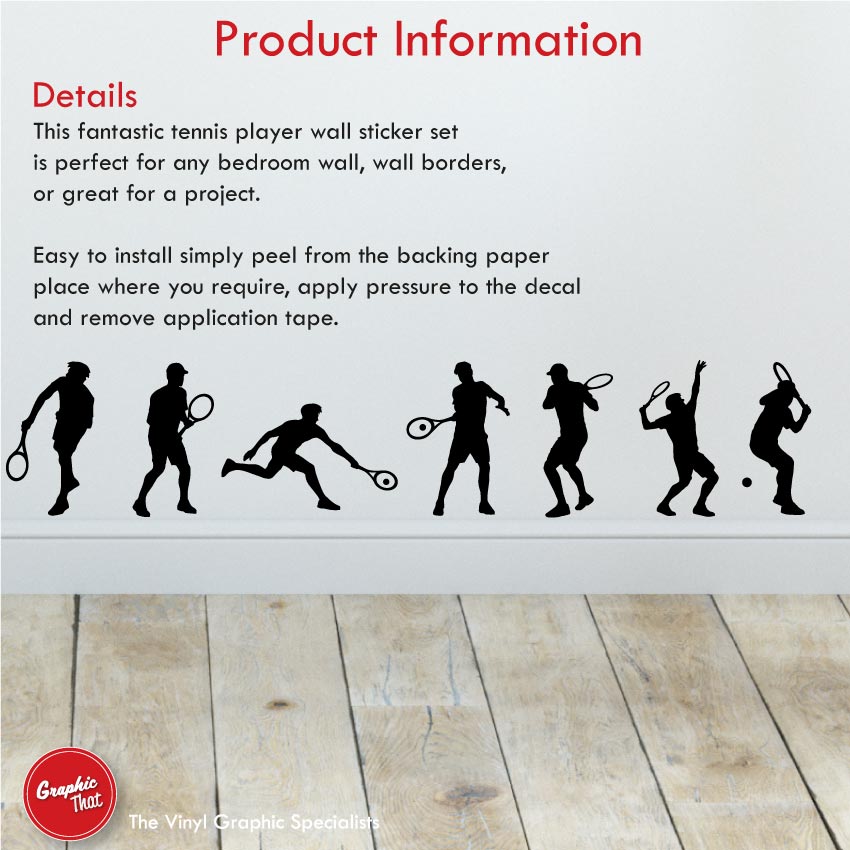 Boys Tennis Wall Art Stickers Product Information