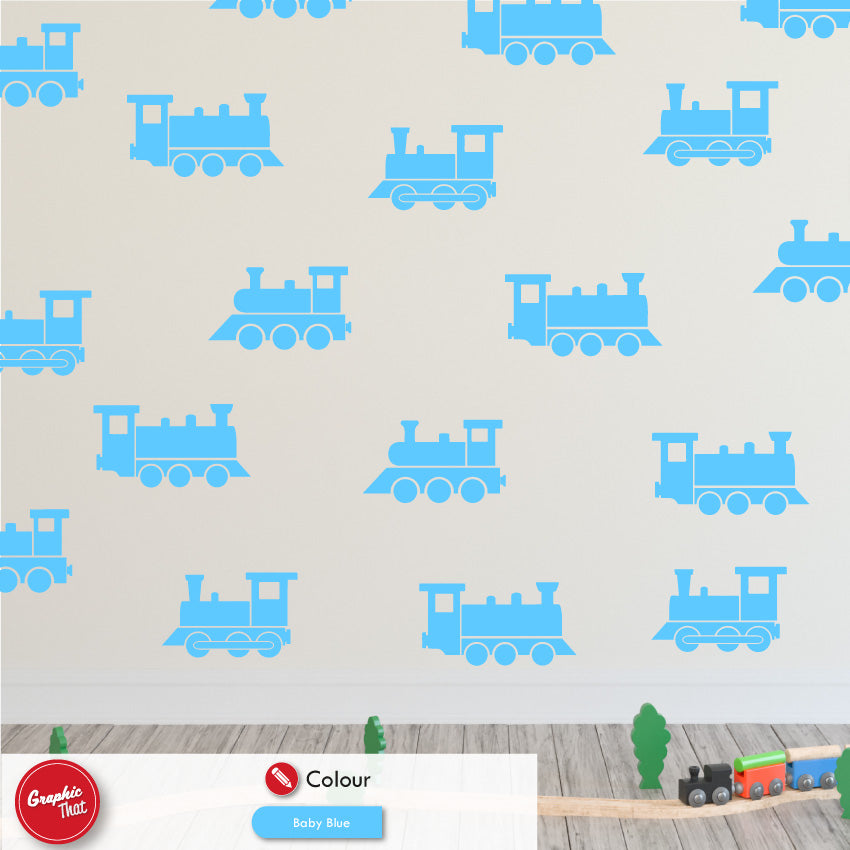 Steam Trains Nursery Wall Art Sticker Set – Graphic That