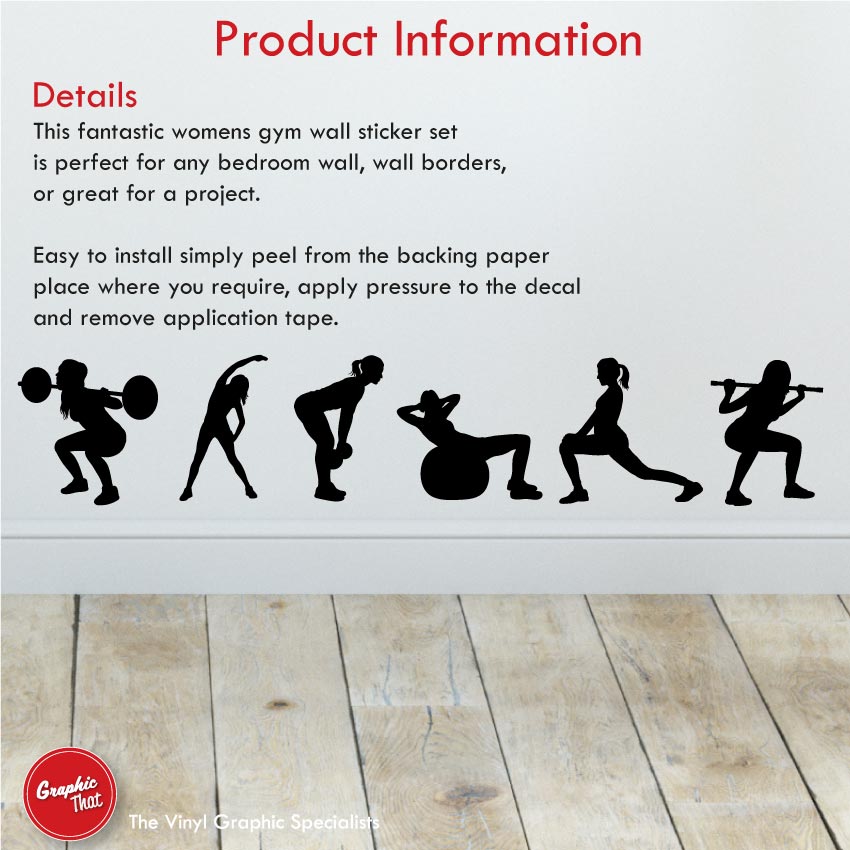 Ladies Gym Wall Sticker Set
