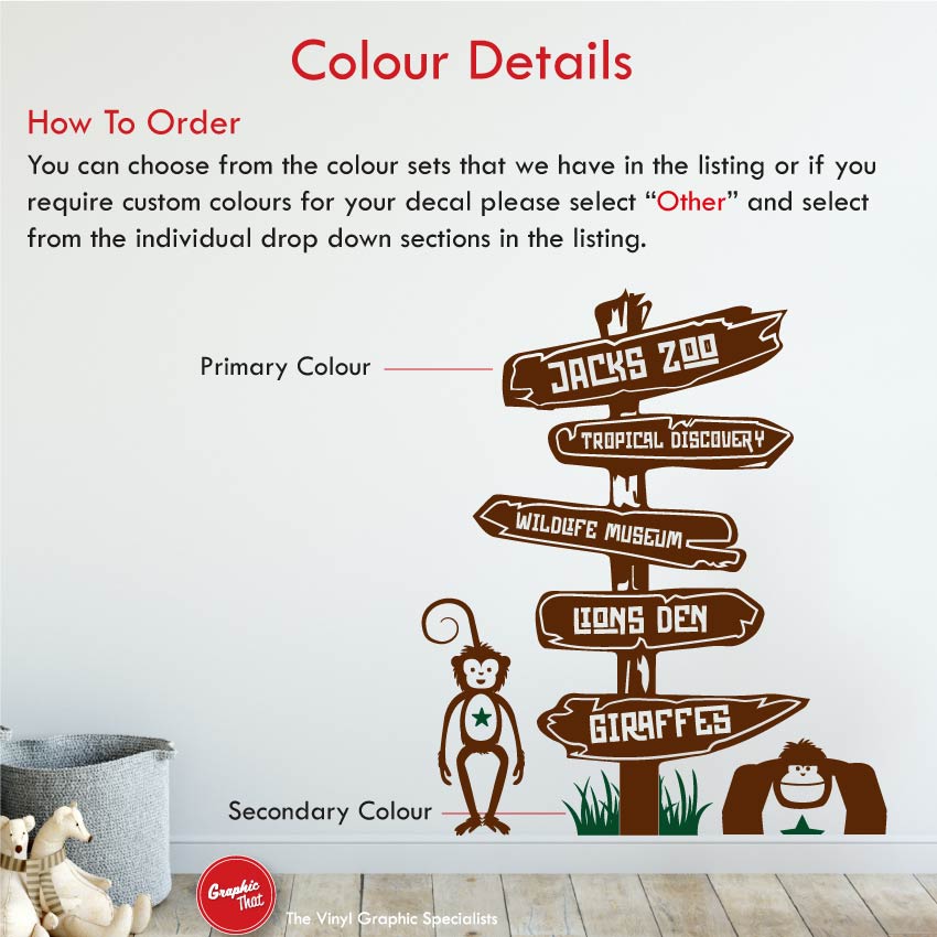 Safari Animals Personalised Wall Decal