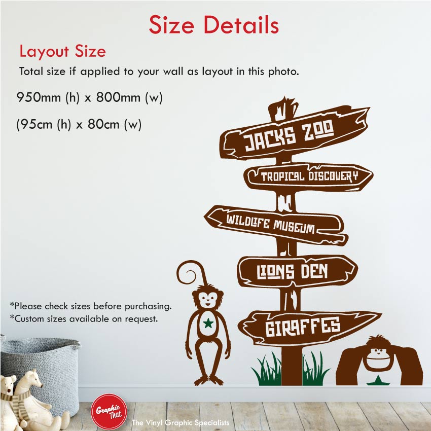 Safari Animals Personalised Wall Decal