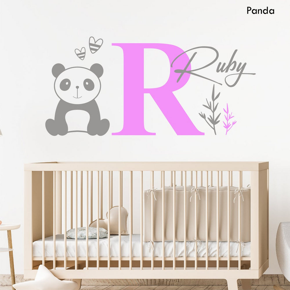 Girls Name & Initial Personalised Wall Sticker