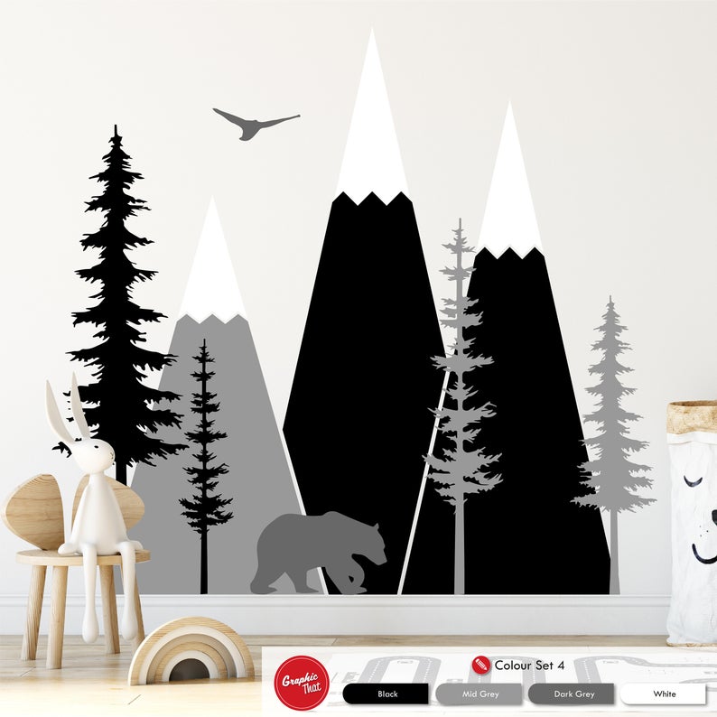 Mountain Scene Wall Art Sticker